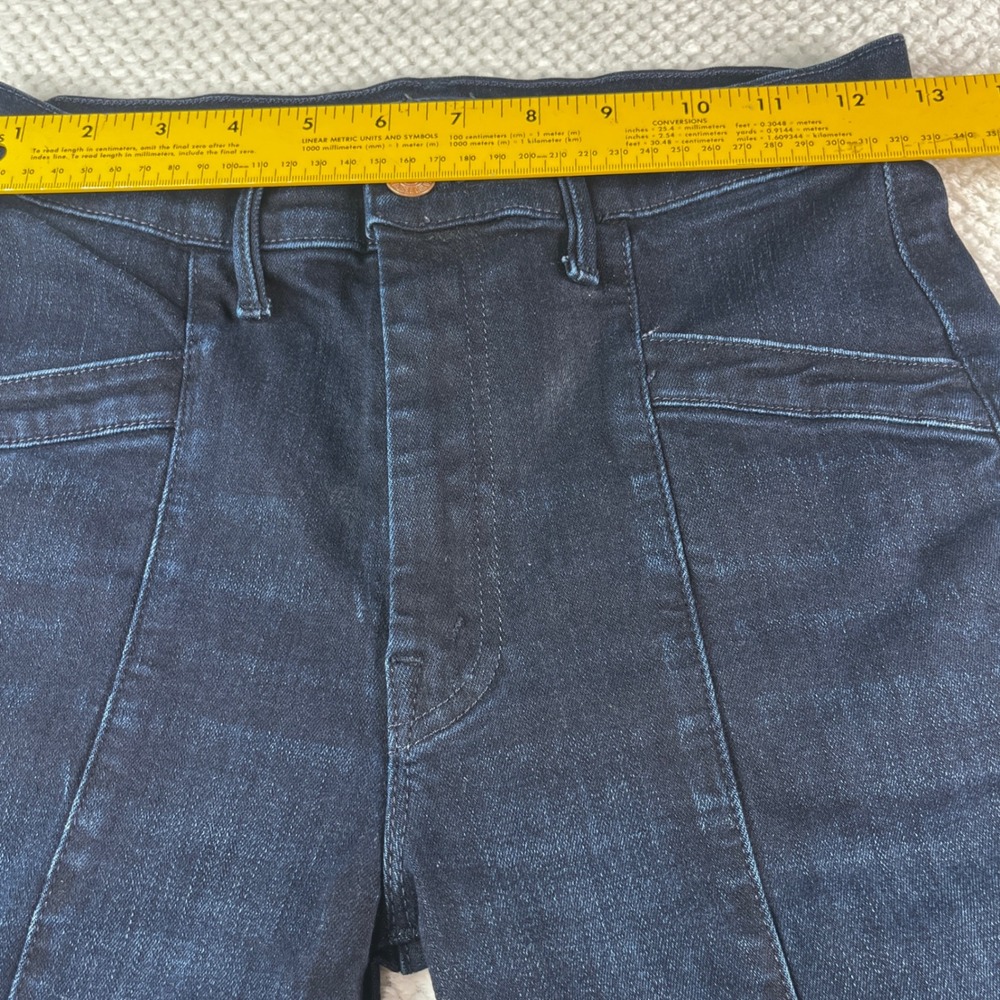 MOTHER The Hustler Roller Skimp  Flare Jeans Blue Denim Front Seam High Rise 26 - Picture 4 of 12